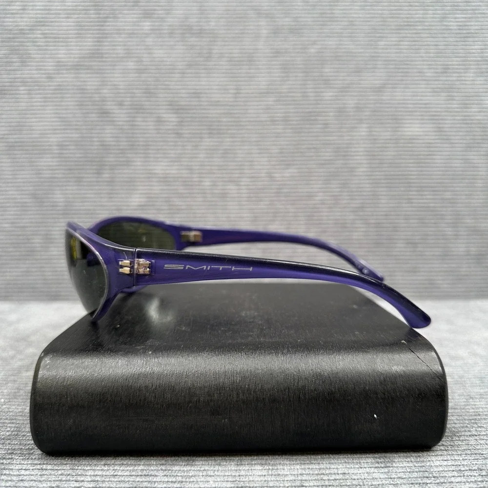 Smith Sliver Y2K Sunglasses Purple Wrap Glass Lens Made in Italy Sporty Eyewear